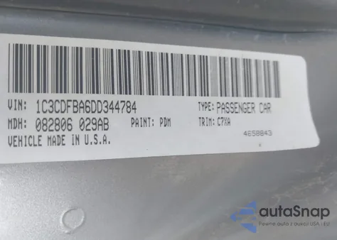 2013 Dodge Dart Sxt из США, поврежденный, VIN 1C3CDFBA6DD344784